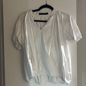 Zara Cream Puff Sleeve Blouse
